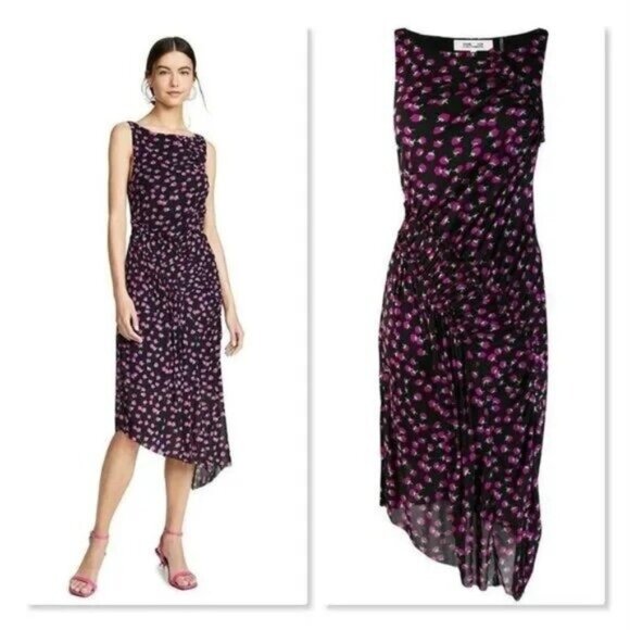 Diane Von Furstenberg Dresses & Skirts - Diane Von Furstenberg Size Small Maia Dress Swirling Berry Black